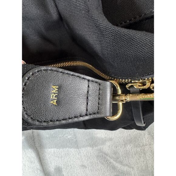 CUYANA Classic Weekender Black Canvas Black Leather Handle Strap Duffle Bag EUC - Picture 12 of 16